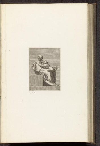 Seated man with child