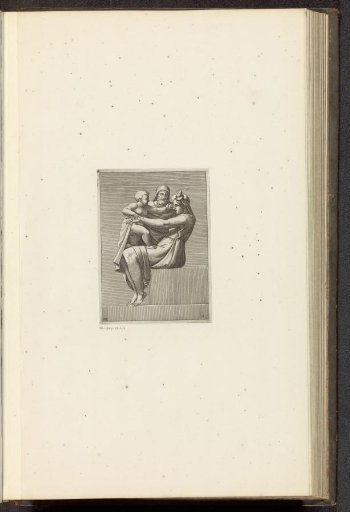 Seated woman with child and old man