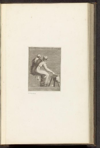 Young woman with child and a basin