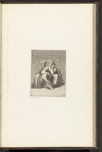 Seated woman with an old man and child