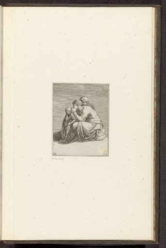 Seated woman with man and child