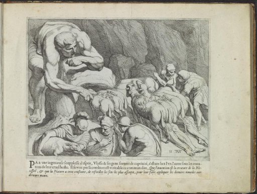 Odysseus escaping from the cave of Polyphemus