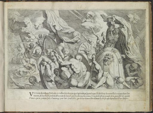 Odysseus's companions opening the bag of winds