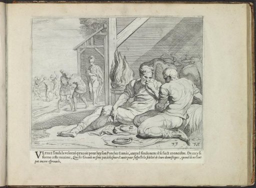 Odysseus and Telemachus in the hut of Eumaeus