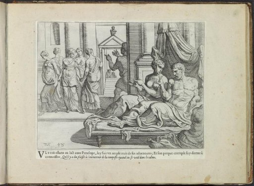 Odysseus tells of his adventures to Penelope