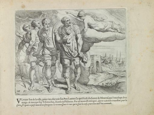 Odysseus and Telemachus on the way to Laertes