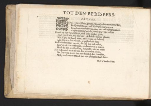 Sonnet by Jan van de Velde