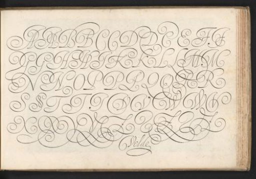 Writing sample: the alphabet in five lines of capitals