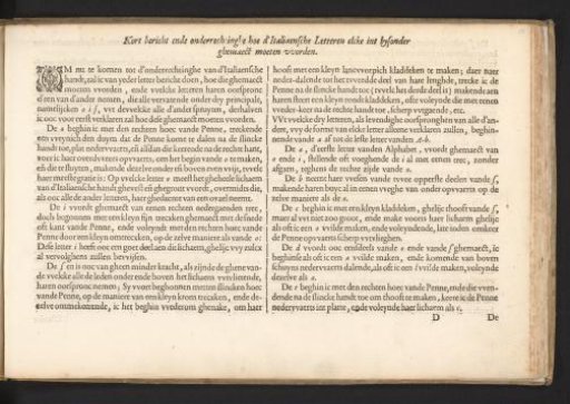 Description of writing the Italic letter