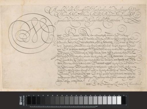 Dedication to the city council of Rotterdam
