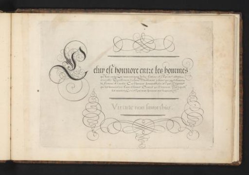 Writing sample: Celuij est honnore entre (...)