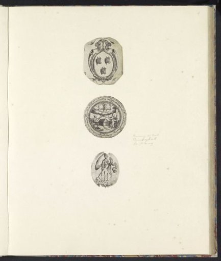 Two coats of arms and a wedding medal