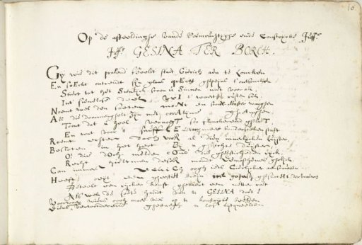 Praise poem on Gesina ter Borch (part one)