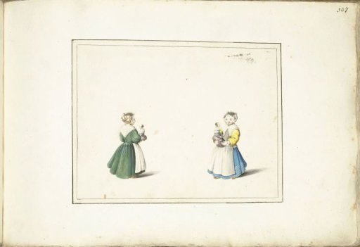Two girls with a doll