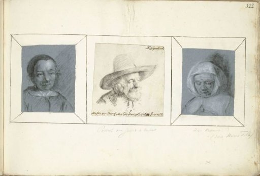 Two Women's Heads and a Portrait of Gerard ter Borch the Elder