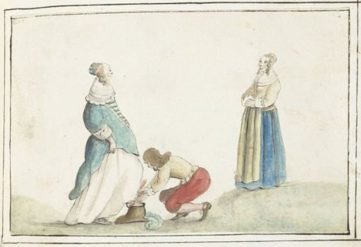 A Gentleman Tying a Lady's Shoe