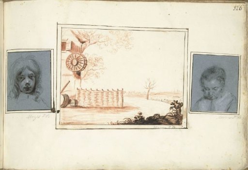 Boy's Head, Farmyard, and Portrait of a Woman