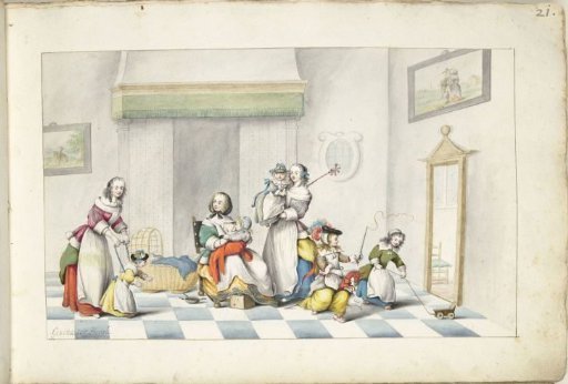 Children's Room with Three Women and Children