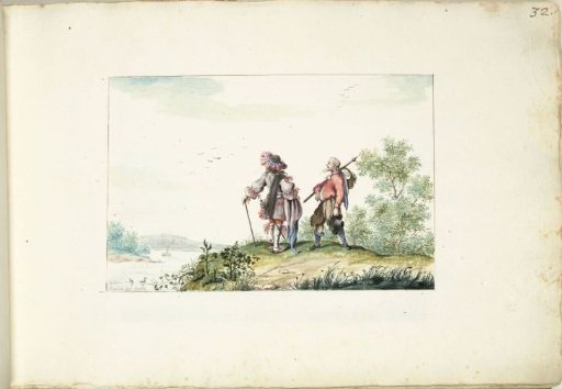 Gentleman and beggar in a landscape