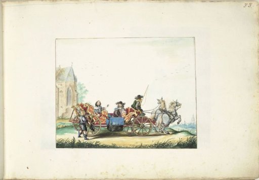 Boy Begging at the Carriage of an Elegant Couple