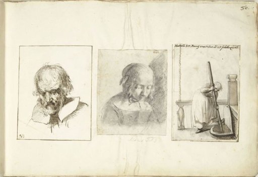 Old Man, a Girl, and a Woman with a Well Bucket