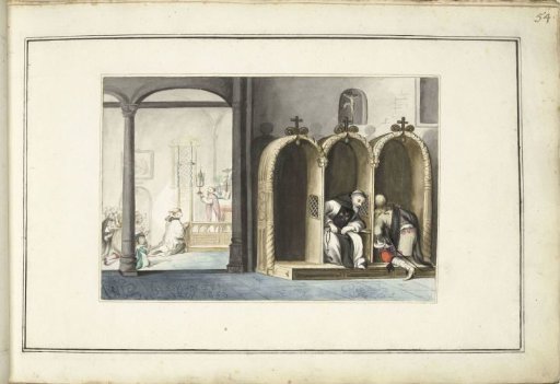 Church Interior with Confessional