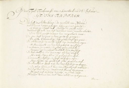 Poem on the title page of the Family Scrapbook of Gesina ter Borch (part 1)