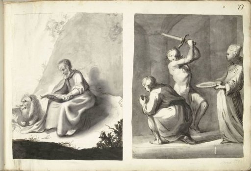 Saint Jerome in the wilderness and the beheading of John the Baptist