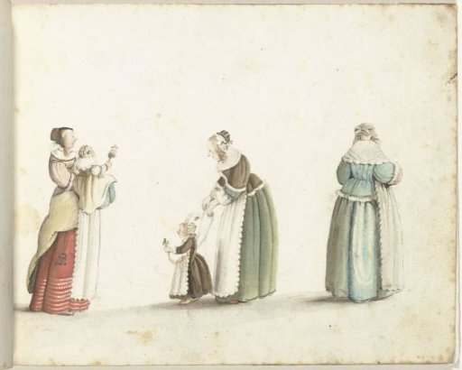 Three Standing Women and Two Children