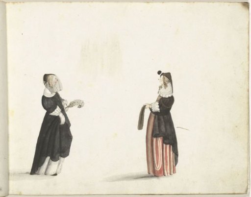 Two Standing Women in Profile