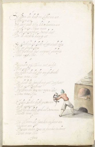 Baker throwing a cat into an oven