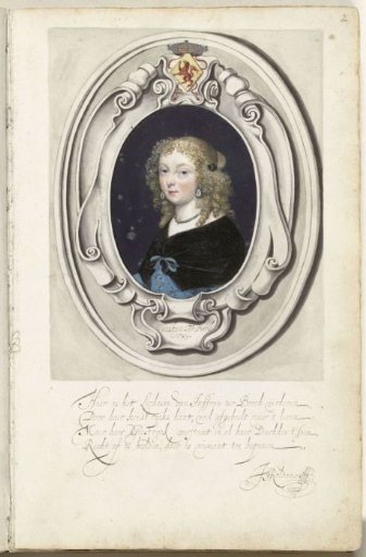 Self-portrait of Gesina ter Borch in a cartouche