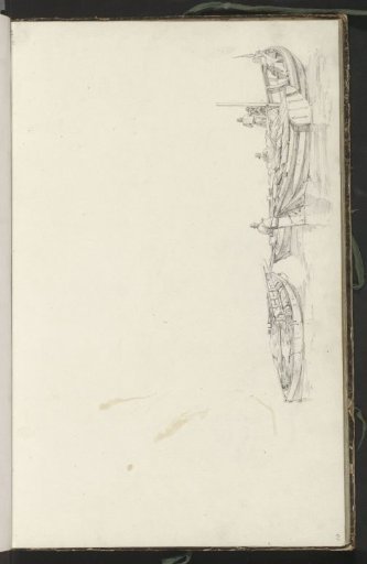 Three sailing boats with furled sails
