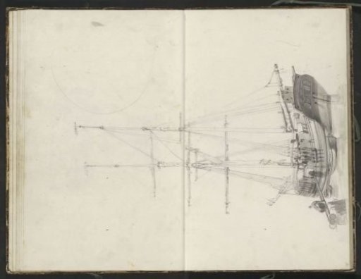 Unloading barrels on a moored sailing ship