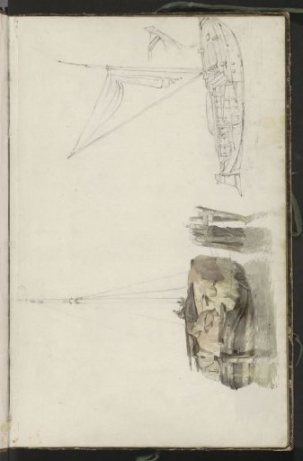 Two moored sailing ships