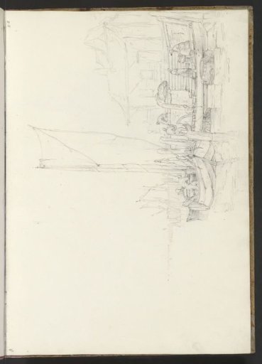 Quay with figures and fishing boats