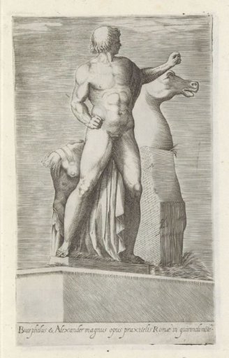 Sculpture of one of the Dioscuri on the Quirinal in Rome