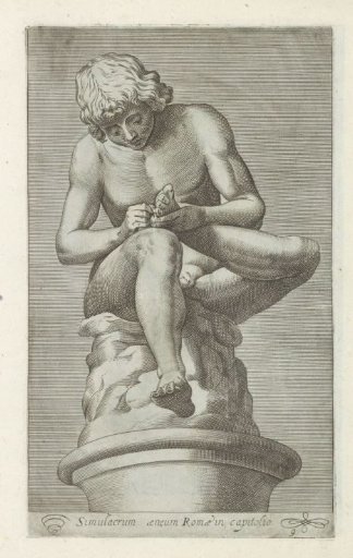 Sculpture of a boy with a thorn in his foot