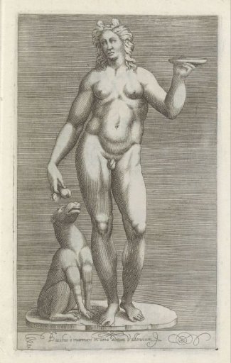Sculpture of Bacchus and a dog