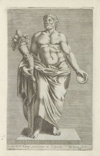 Sculpture of a Man with a Cornucopia