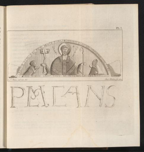 Tympanum of Egmond: arch drum with Peter, Count Dirk VI of Holland and his mother Countess Petronella, ca. 1120