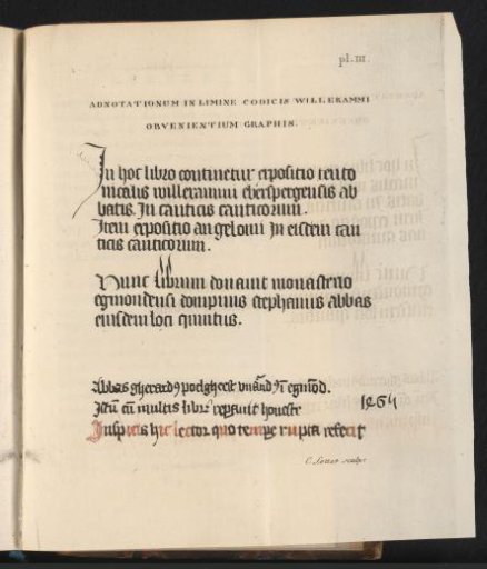 Notes in the so-called manuscript of Willerammus from 1465, from the library of the abbey of Egmond