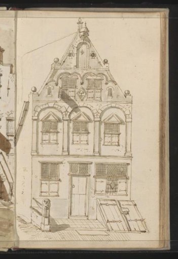 Facade of a house with a bell gable