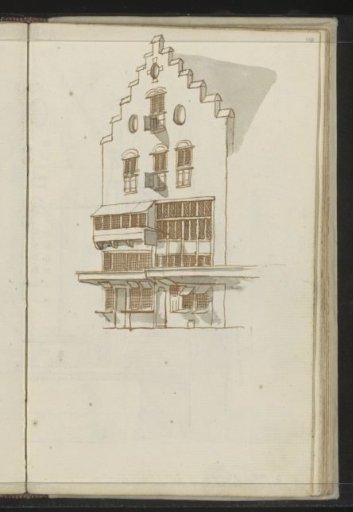 Building with a stepped gable