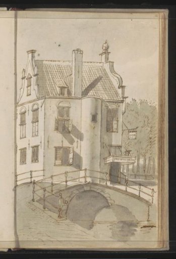 City view with a bridge over a canal