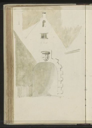 Gate with a stepped gable