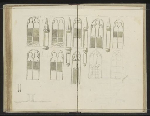 Facade of a building with mullioned windows