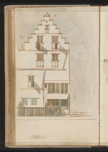 Building with a stepped gable