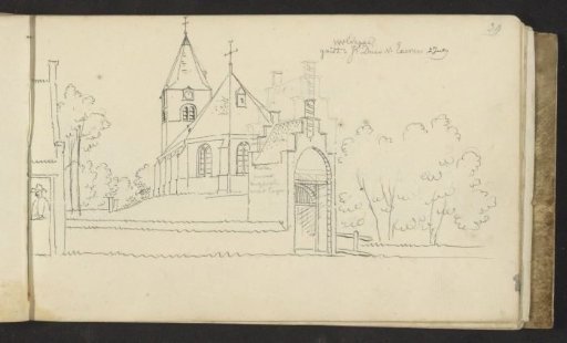 Village view with church at Wolvega