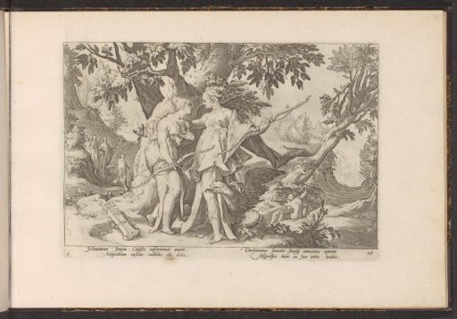 Jupiter seduces Callisto in the guise of Diana
